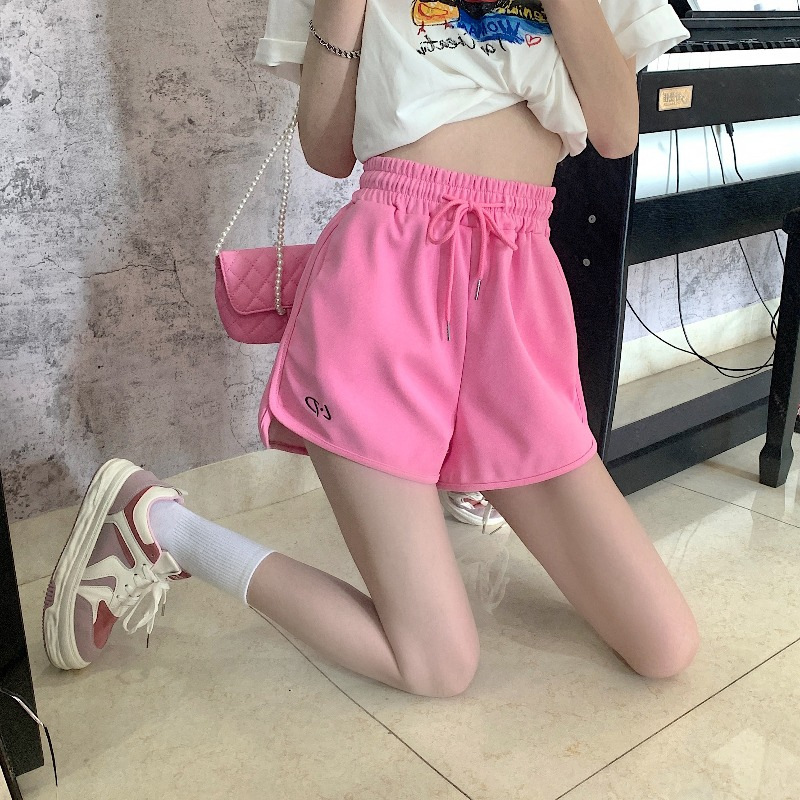 얇은 높은 허리 느슨한 캐주얼 스포츠 반바지 인터넷 유명 인사 활발한 소녀 다섯 번째 바지 신선한 여성 핫 팬츠 도매