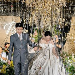 手抛彩带创意婚礼礼花氛围结婚手持撒花蜘蛛丝礼炮彩带球拉花彩条