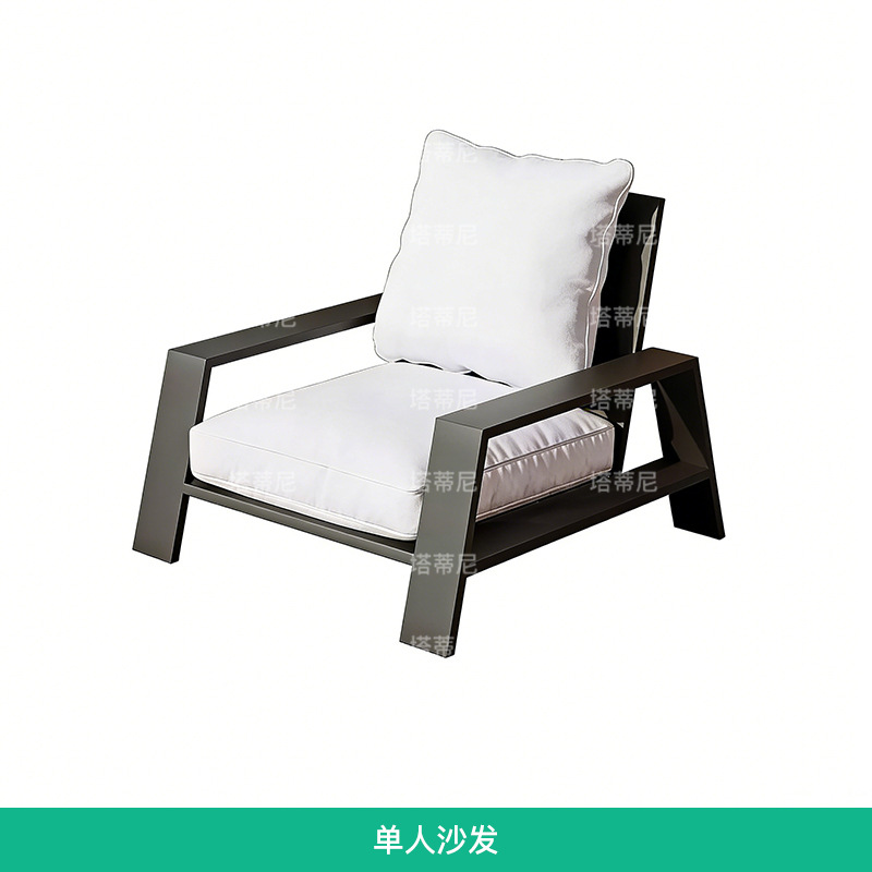 Sofá de teca de alta gama al aire libre combinación de mesa de té patio al aire libre hotel de ocio muebles impermeables y protectores solares