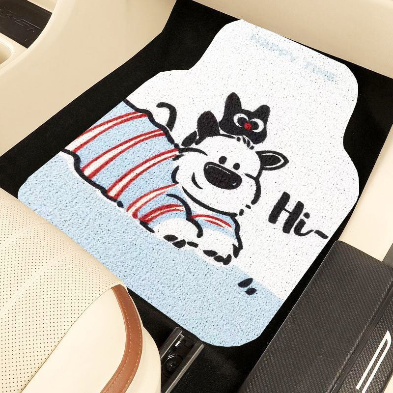 Dropshipping Cartoon Cute Versatile Silk Loop Car Floor Mat, Mud-Resistant, Stain-Resistant, Durable, Easy to Clean