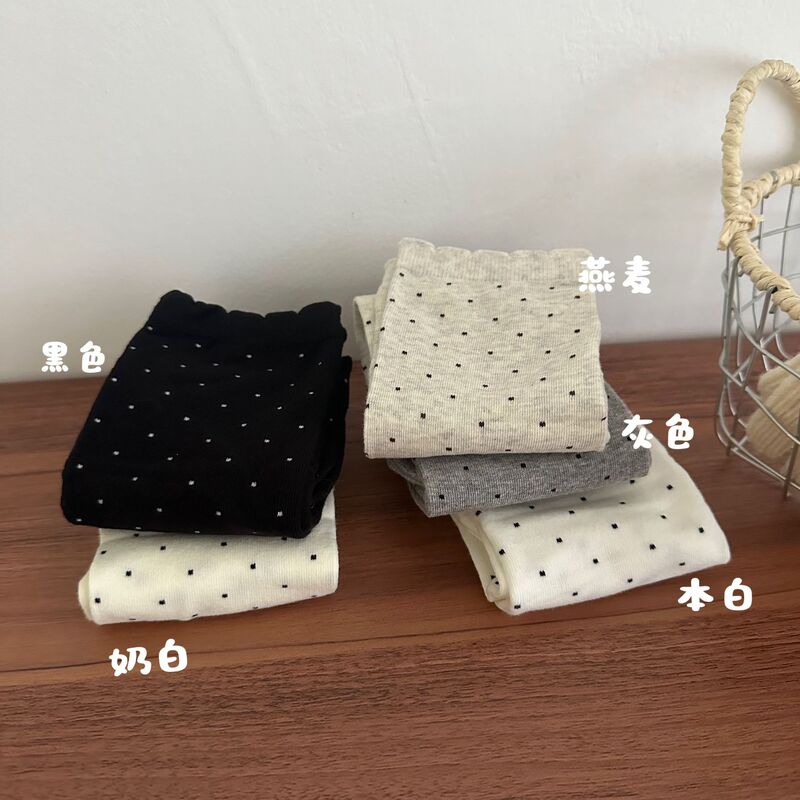 2024 new straight small dot women's socks boneless one socks combed cotton trend wave dot socks wholesale