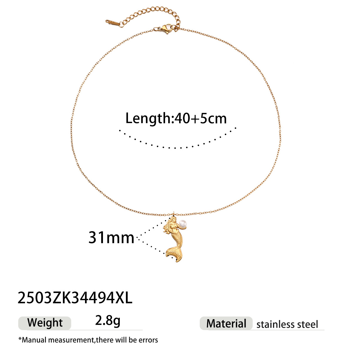 Tena Collar de acero inoxidable europeo y americano para mujer, todo fósforo, nuevo estilo, viento del océano, traje de sirena de aguas profundas, joyería de combinación image 12