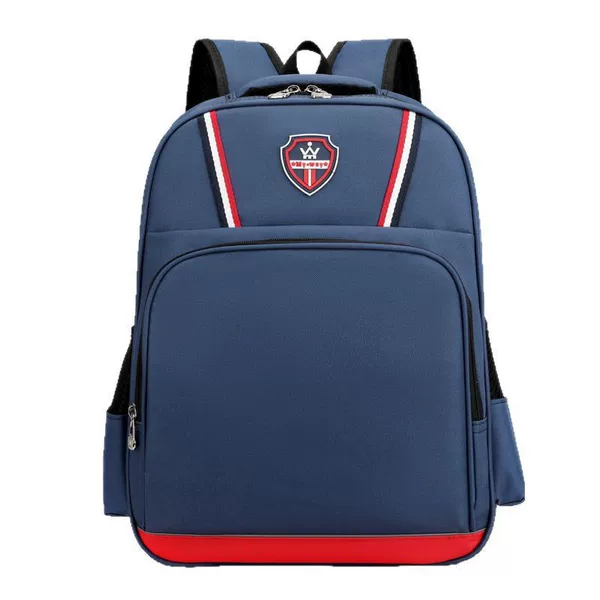 Elementary School Students' Printed Logo Tutoring Class Children's Kindergarten Backpack Breathable Waterproof Burden-Reducing Color-Blocking Backpack