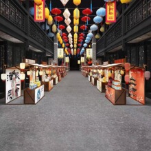 网红市集古风摊位架商业广场夜市售货架户外营地美食街摆摊展示架