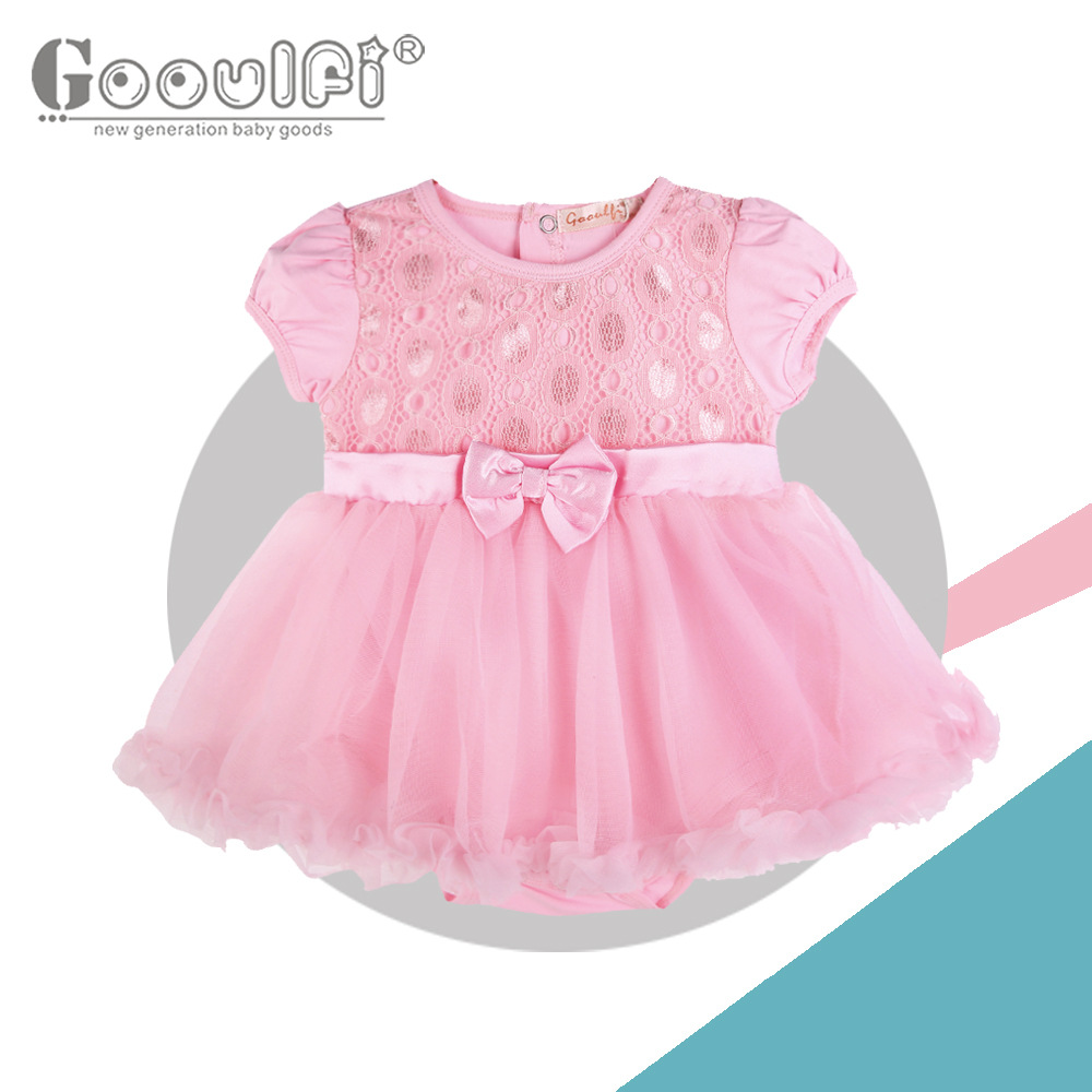 Baby Onesies Round Lace Satin Baby Rompe...