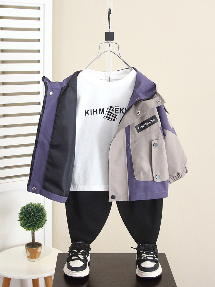 6376 Chaqueta de niño Ropa de otoño para niños Cortavientos con capucha 2025 Nuevo estilo Chaquetas de otoño para niños Ropa de bebé