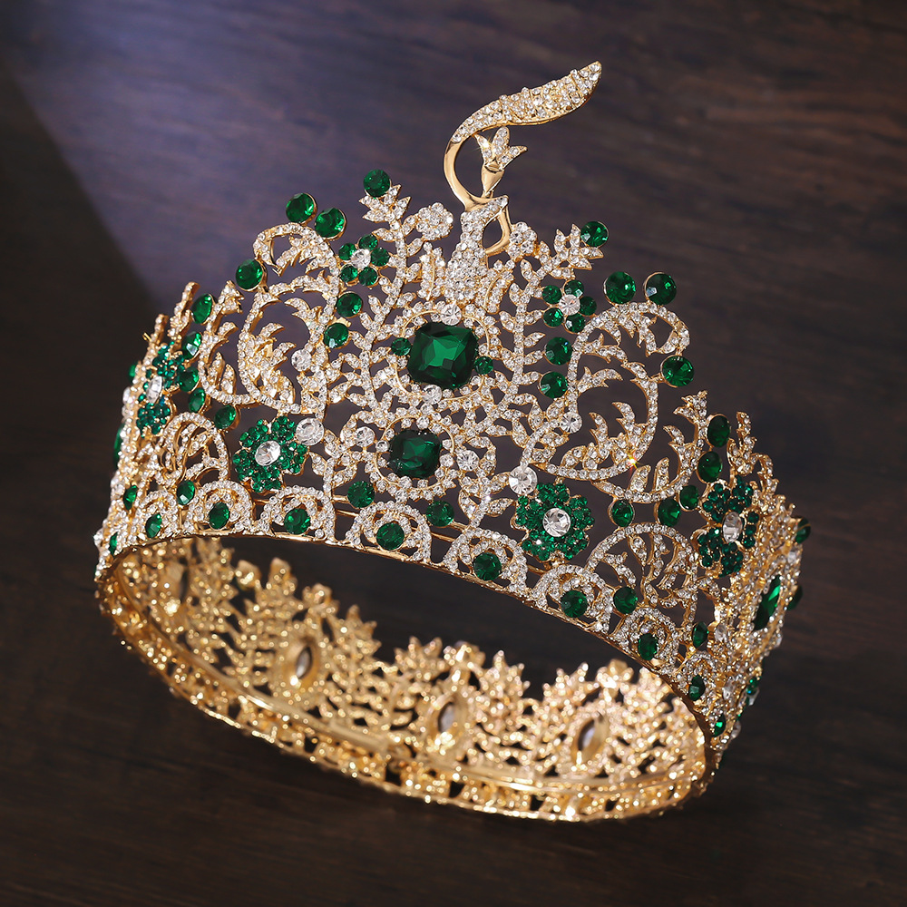 Fábrica al por mayor tailandesa corona de belleza super grande corona barroca transfronteriza Europa y Estados Unidos anfitrión tocado exagerado