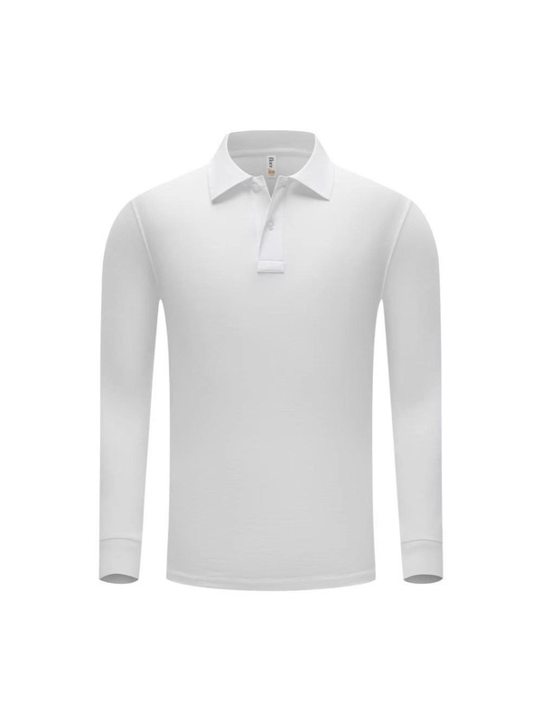 跨境秋冬纯色带领马球t恤shirt翻领男士polo衫长袖工作服刺绣批发|undefined