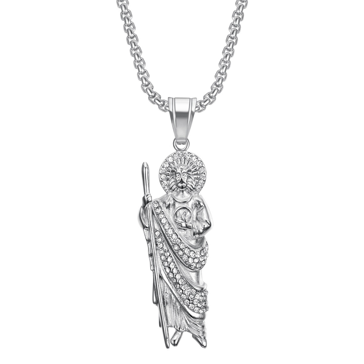 European and American Cross-Border Stainless Steel New 316 Stainless Steel Santoku Stainless Steel Gold-Plated God Necklace Pendant