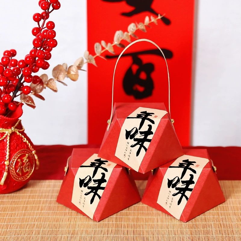 Подарочная упаковка для конфет (тортов, нуги) на Новый год и Весенний фестиваль 2026 года, с ручкой, маленькая портативная коробка для бизнеса