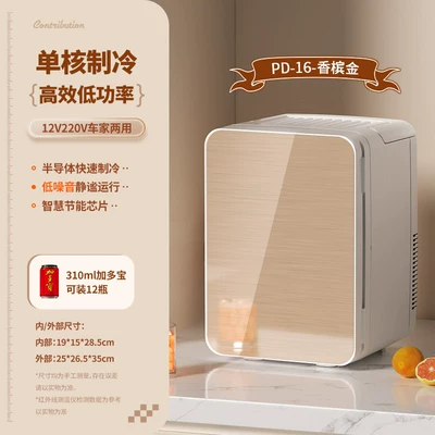 Soyuducular — Car-Mounted Freezer - pd-16-champagne-gold-glass-panel-upgraded-version