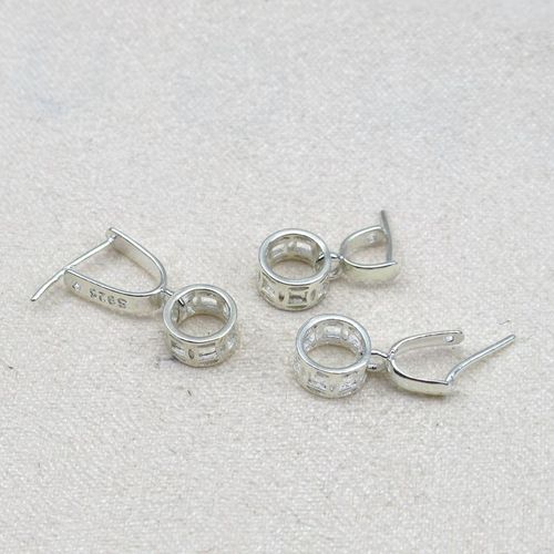 S925 sterling silver pendant buckle silver buckle head accessories gold-plated peace buckle diy jade pendant clip buckle jade buckle