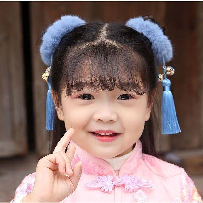 Banda de pelo estilo chino brillante rojo Año Nuevo festivo pelo cuerda felpa borla diadema niños Año Nuevo saludo tocado princesa pelo accesorios