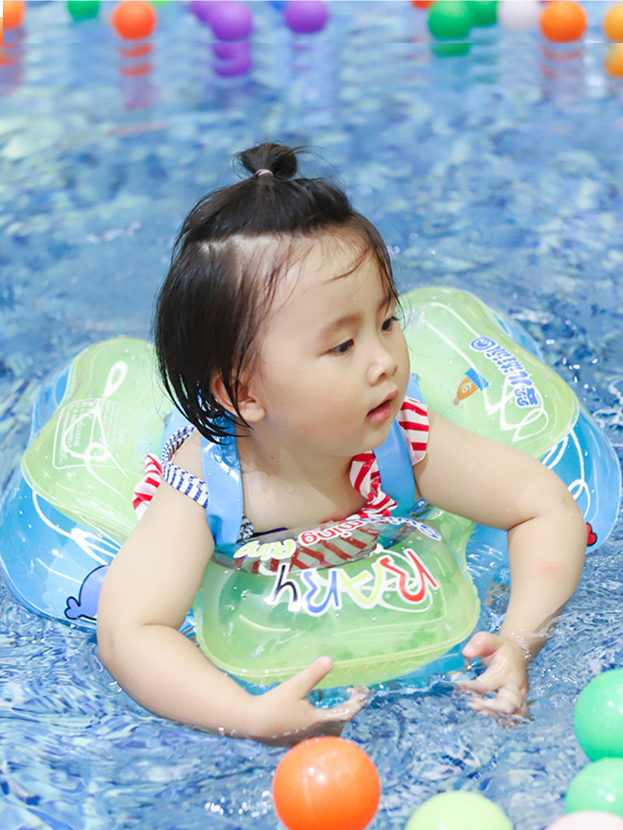 Flotador de natación transfronterizo en stock para bebés de 0 a 8 meses, flotador antivuelco, flotador inflable con parasol engrosado.