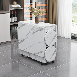 Folding Table Dining Table for Home Small Apartment Simple Kitchen Small Folding Multi-Functional Movable Dining Table