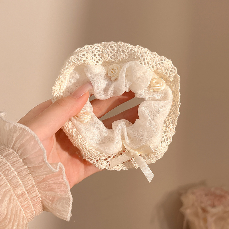 Anillo para el cabello de intestino grueso de gran tamaño coreano, bufanda cuadrada de alta calidad femenina, cuerda para el cabello, banda elástica y duradera, flor de viento perezosa