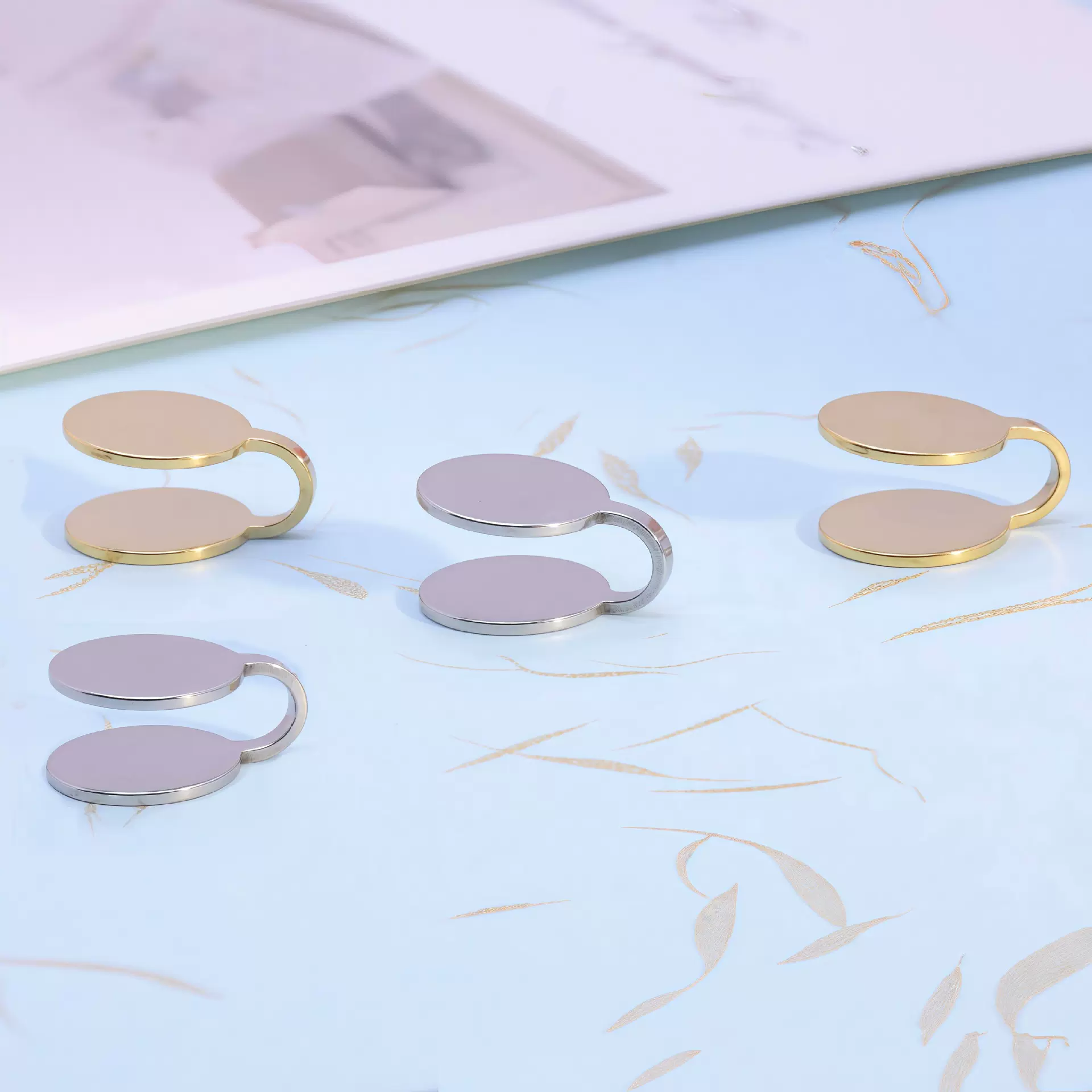 厂家直销 不锈钢无耳洞耳环 创意圆形耳夹、diy耳饰配件小众设计