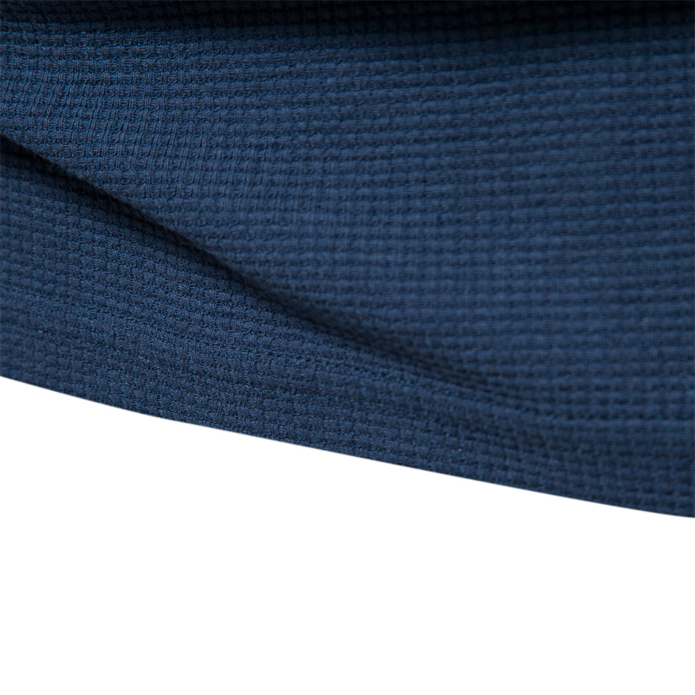 2023 Frühjahr und Sommer neues Waffel-T-Shirt in europäischer Größe mit Rundhalsausschnitt für Herren, hochwertiges Basic-Unterhemd aus einfarbigem Strick_voghion.com