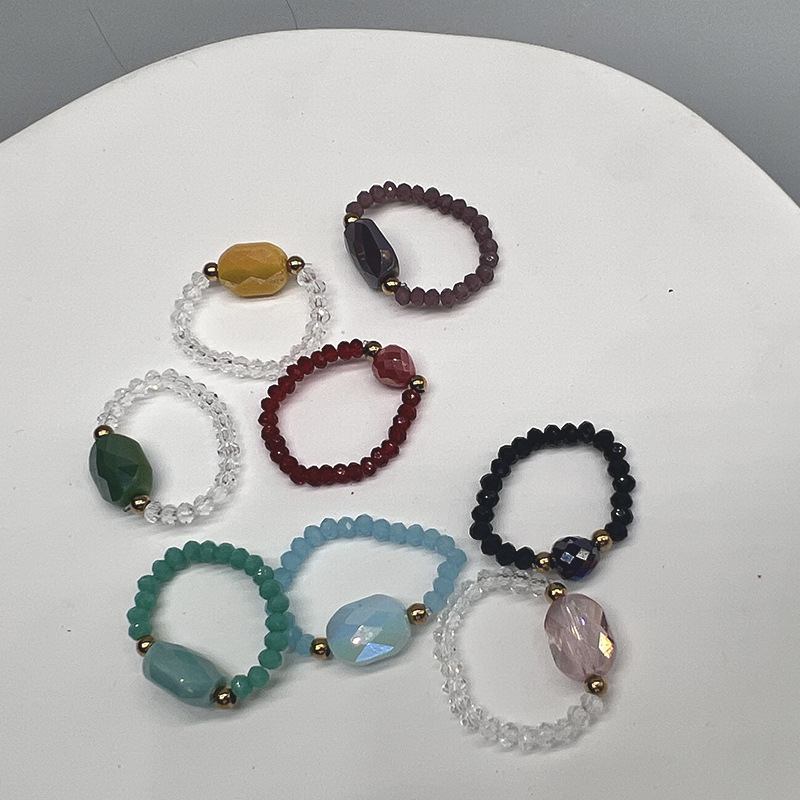 Fashion Oval Beaded Plating Womenu0027S Rings 1 Piece