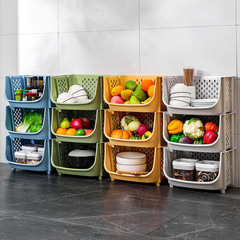 Kitchen basket storage basket, large vegetable basket, stackable vegetable basket, plastic basket, fruit household storage rack