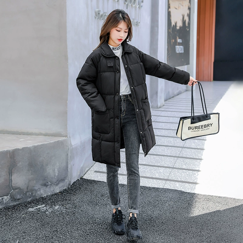Корейская приталенная пуховая хлопковая одежда, Женская короткая зимняя свободная утолщенная хлопковая куртка 2022 г., внешняя торговля