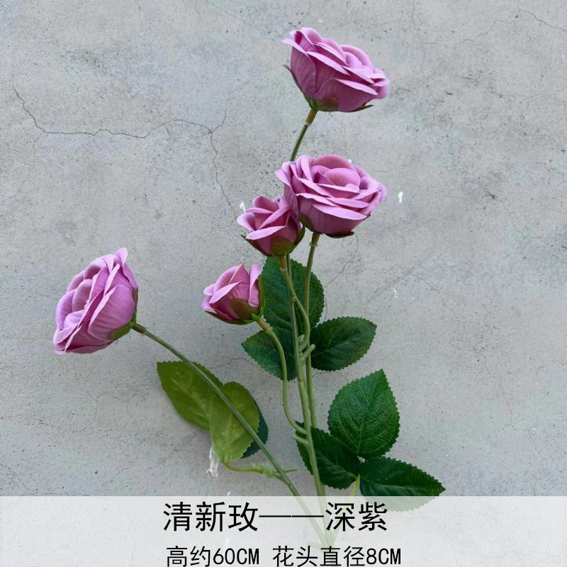 Artificial Rosa sola franela Rosa flor artificial boda decoración del hotel decoración del hogar arreglo de flores flor artificial Rose