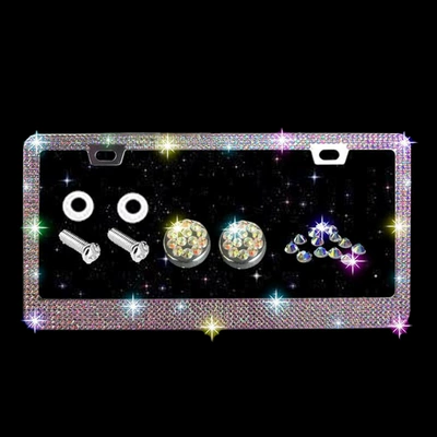 Rhinestones ilə Amerika Standart Nömrə Çərçivəsi Paslanmayan Polad