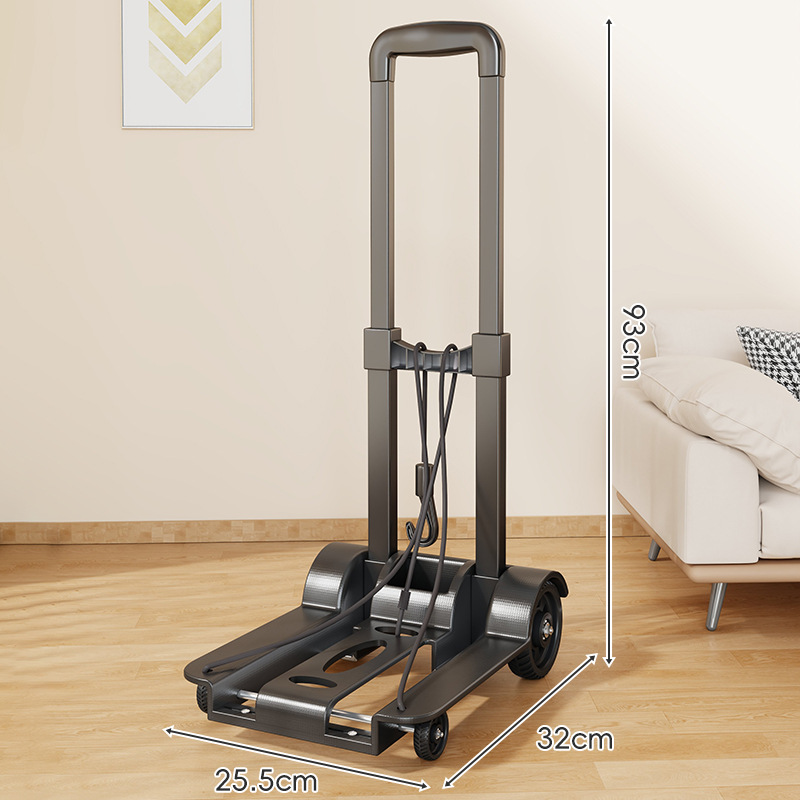 Carrito de Mano Plegable de Metal y Plástico, Portátil y Móvil, para Compras y Equipaje