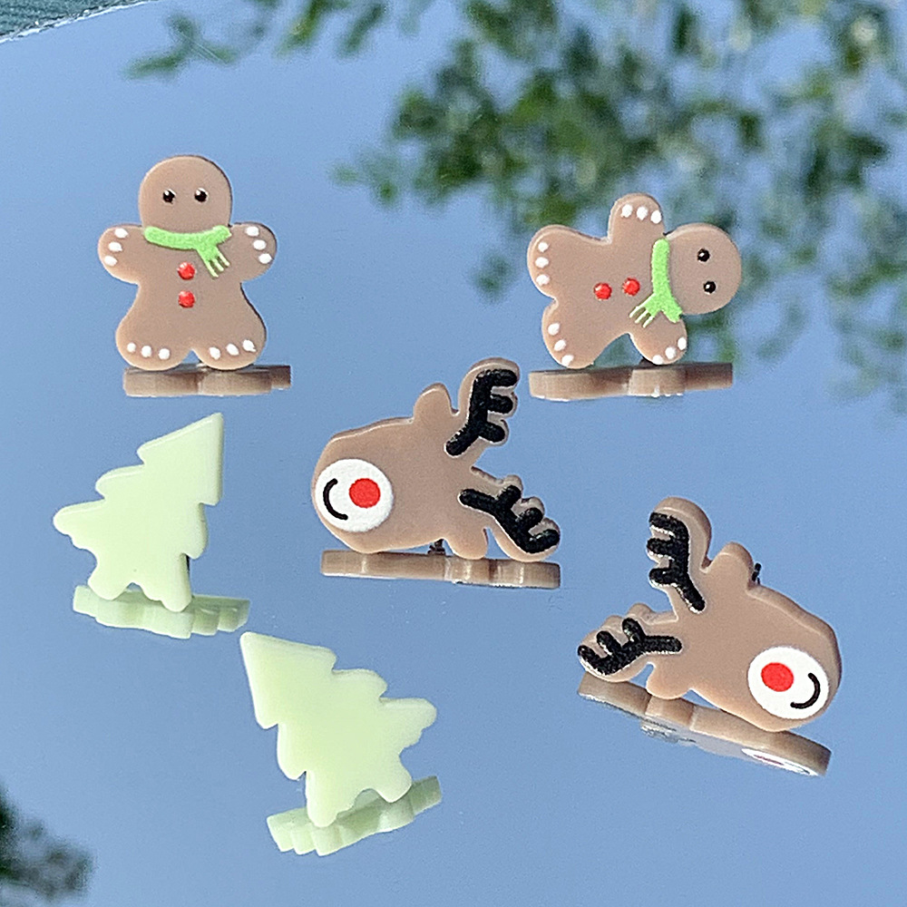 1 Set Quantity Holiday, Daily Occasion 1 Set Cute Christmas Tree Gingerbread Arylic Drop Earrings Ear Studs