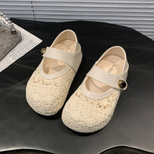 卡迪高厚底内增高一脚蹬单鞋镂空玛丽珍鞋配裙子2025夏季新款休闲