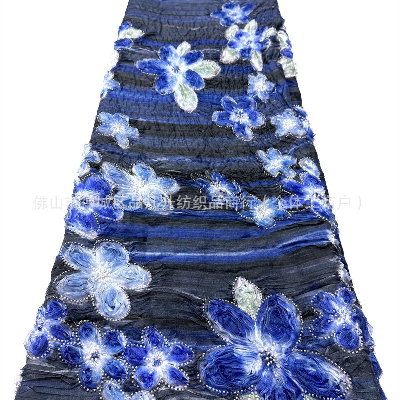 Fábrica directa bandeja bordada alta moda vestido vestido tela al por mayor transfronteriza en stock