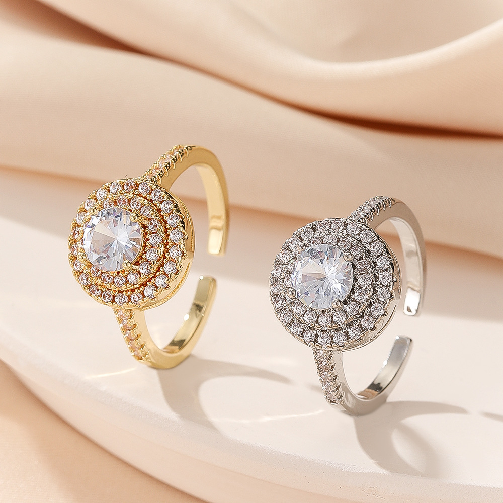 Wish Hot Sale Silver Wedding Ring Women Charm Queen Princess Ring Round Stone rings Engagement Jewelry High Feeling