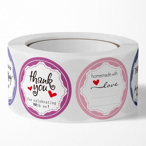 Cross-border coated paper flower thank you sticker envelope gift box wedding decoration label handmade holiday production sealing sticker