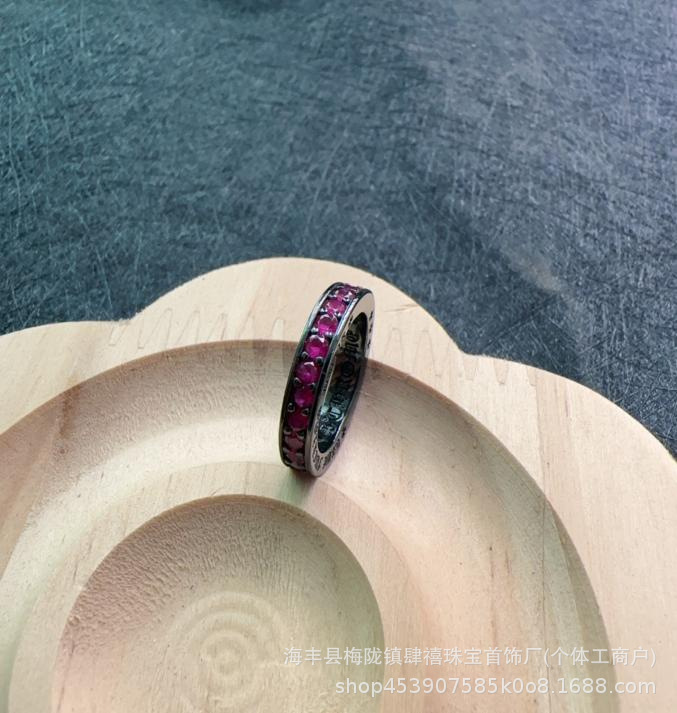 Full diamond ring (black rose red diamond)