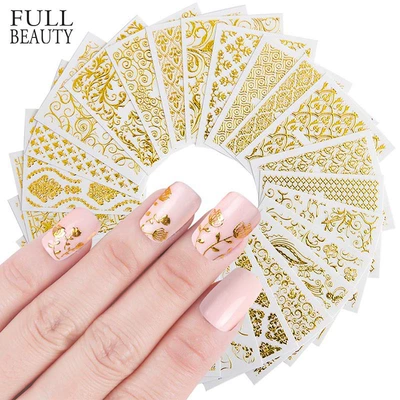 New nail stickers gilding stickers Series 3D adhesive effect gold shiny pattern AD301-326