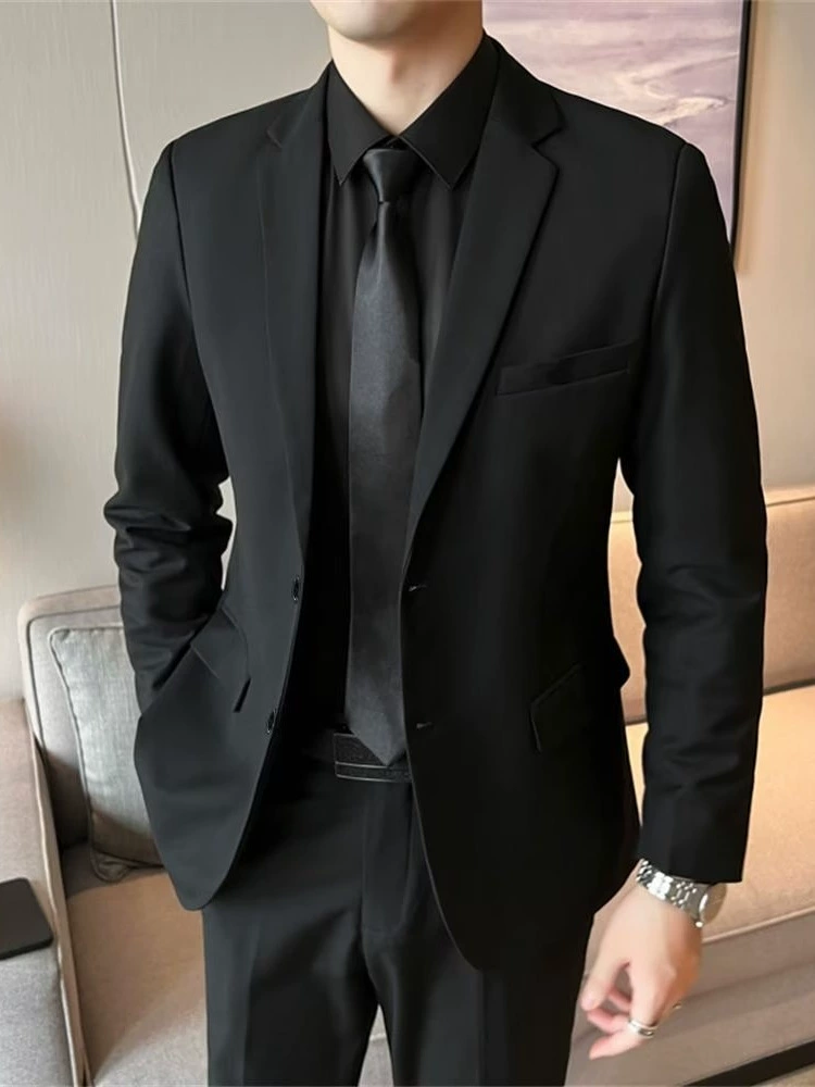 Классический костюм, платье, пиджак, комплект, корейский стиль, slim fit