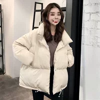 Зимняя утолщенная свободная теплая хлопковая куртка в стиле BF Harajuku для студенток, короткое осеннее хлопковое пальто корейской версии.