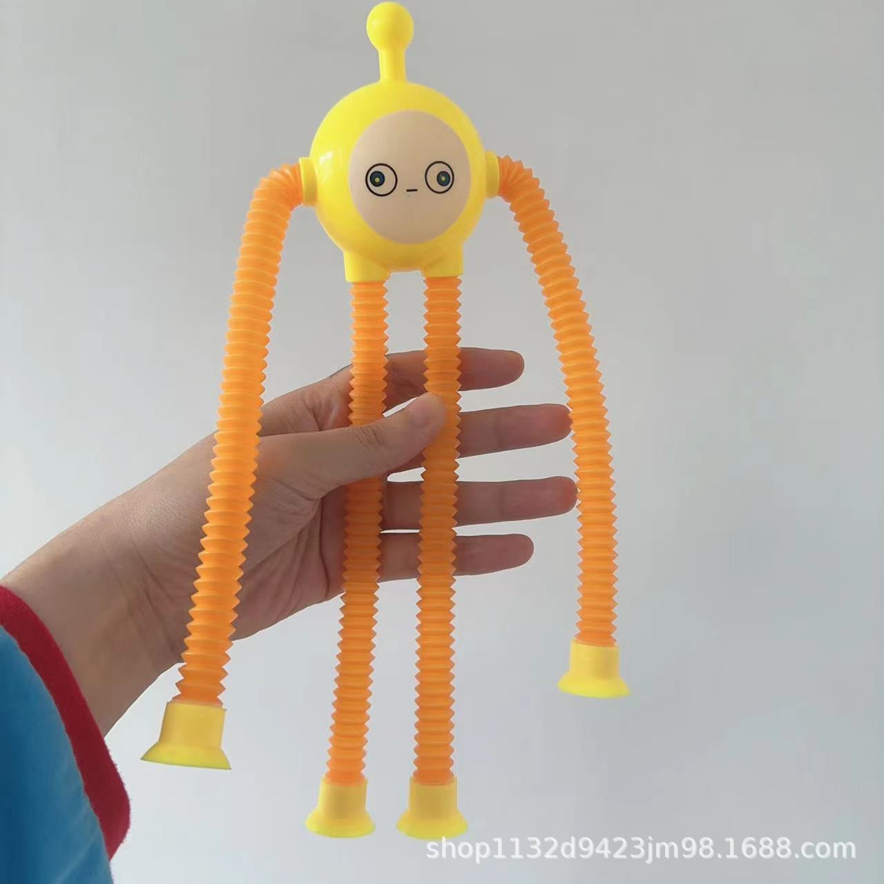 Tubo telescópico al por mayor dibujos animados lindo rompecabezas huevo fiesta descompresión juguete aburrido descompresión artefacto ventosa tubo tirón
