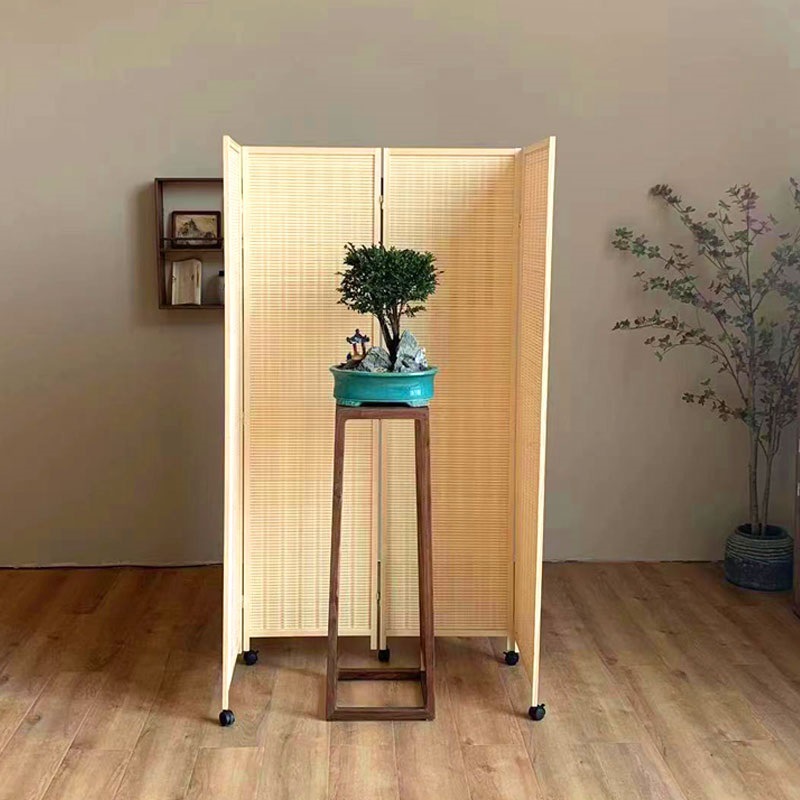 Movable Screen Partition Living Room Office Entrance Simple Bedroom Curtain Hotel Sliding Folding Screen with Pulleys