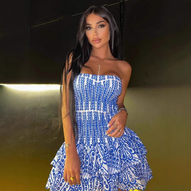 Women's Heavy Embellished Bohemian Strapless Hollow Out Slim Fit Mini Dress – Spring Resort Gown 2026_ecoleips.com