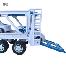 惯性拖头车 双层拖头警车 小号大卡车 儿童玩具车 (含5个小警车)