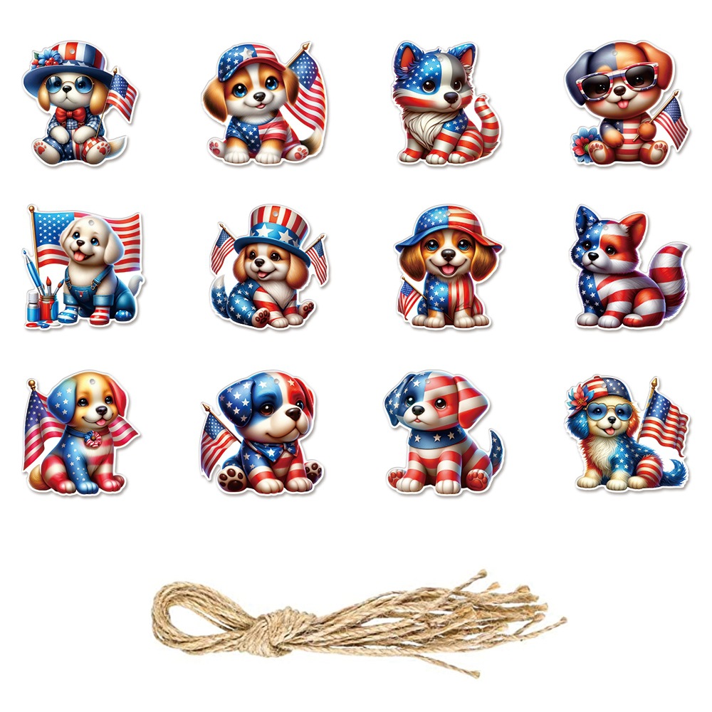 Nuevo colgante de decoración del Día de la Independencia de EE. UU., Regalo de fiesta del Día de la Independencia, colgante de decoración en maceta