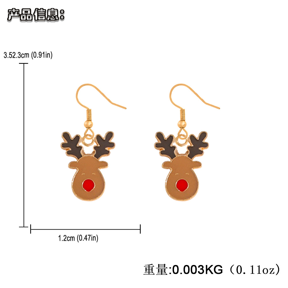 Christmas Decoration Necklace Creative Cartoon Elk Bell Santa Claus Bracelet Earring Set display picture 15