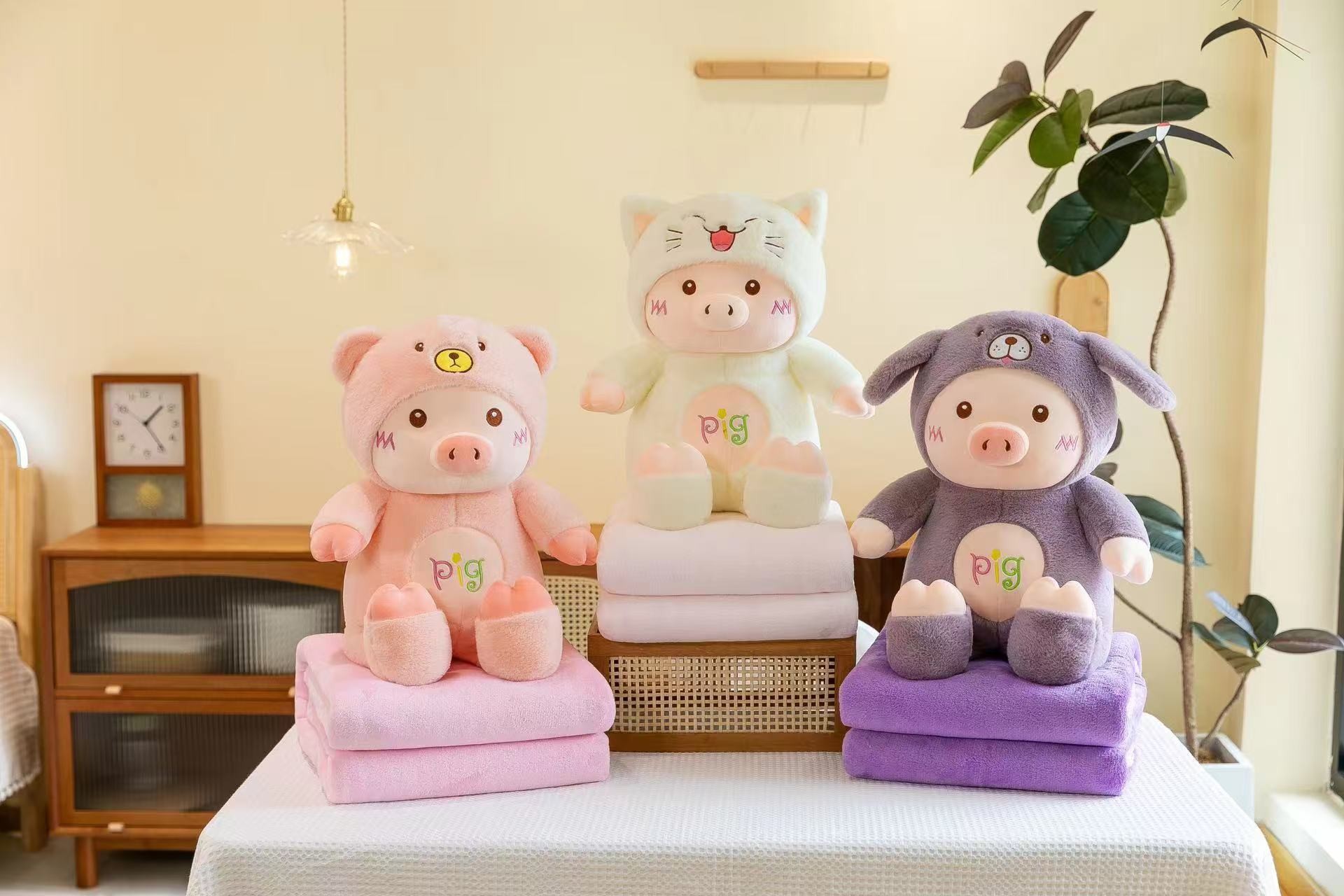 Manta de peluche 2 en 1 – Muñeca y edredón – Ideal para siesta en oficina