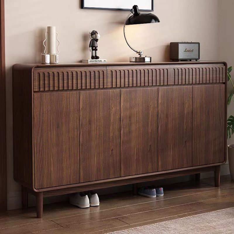 2025 New Chinese Style Solid Wood Shoe Cabinet Entrance Door Multi-Layer Storage Entrance Partition Cabinet Large Capacity Modern Simple