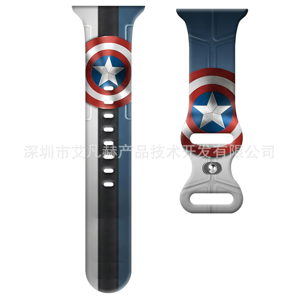 Apple, герои, силиконовая стропа для часов, Marvel, Капитан Америка, Бэтмен