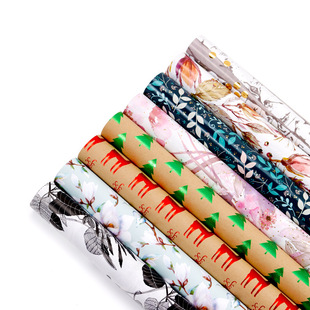New small fresh little bronzing gift wrapping paper vintage leaves gift wrapping paper factory direct