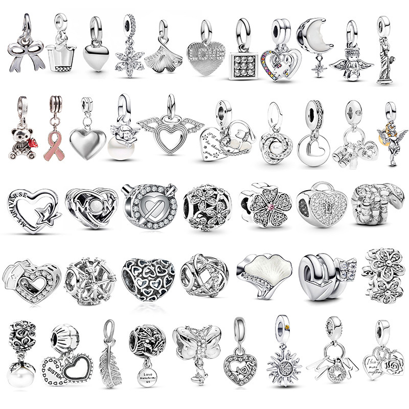 silver Panjia festival hot beaded rose feather pendant love bracelet manufacturers in stock wholesale