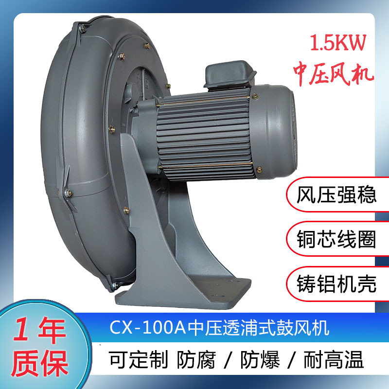 升圆CX中压风机 铝壳透浦式鼓风机 型号齐全风机厂家定制离心风机