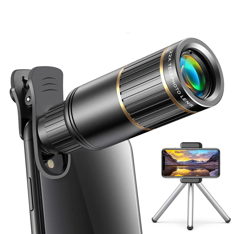 卸売 4K 携帯電話望遠レンズ 22X 金属高精細高倍率フリーズームプロフェッショナル撮影単眼望遠鏡|undefined